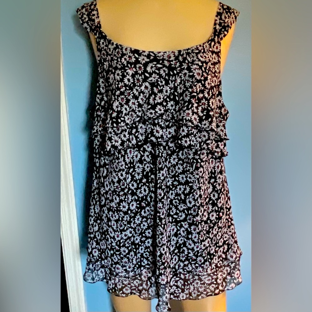 CJ Banks Sleeveless tiered ruffled top